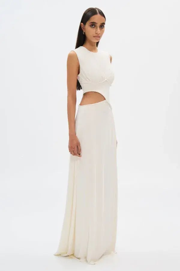 Misha The Sierra Jersey Gown Ivory White Size 12 photo 7