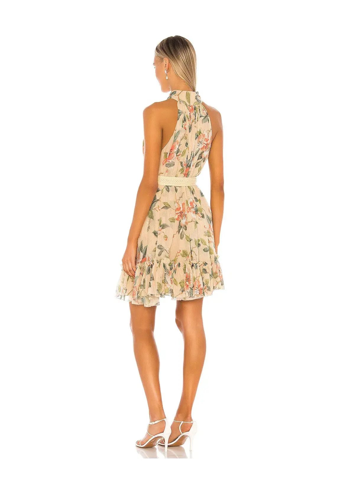 Zimmermann Kirra Short Halter Dress in Peach Magnolia Size 1/AU 10 photo 2