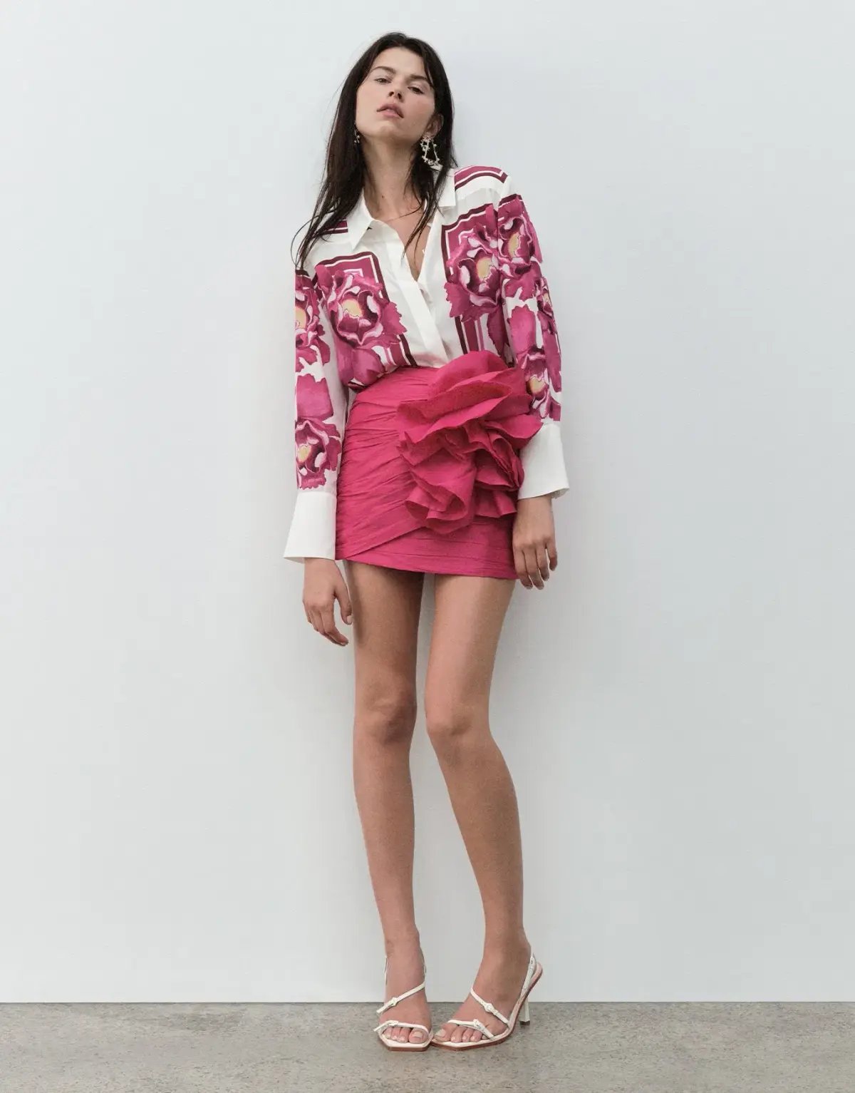 Aje Potion Spiral Mini Skirt Rich Magenta Size 10 photo 3