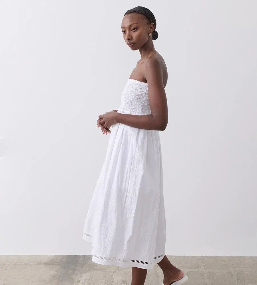 Joslin Yoko Cotton Skirt/Dress in Optical White Size 10 photo 2
