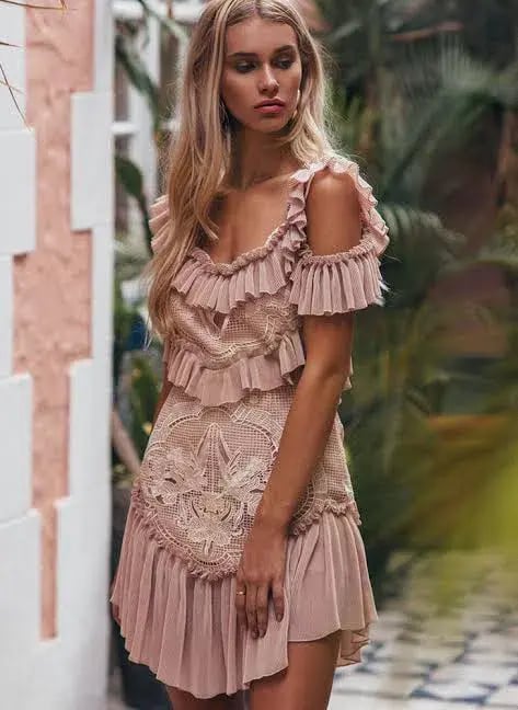 Alice McCall Lovebirds Mini Dress Dusty Pink Size 6 photo 3