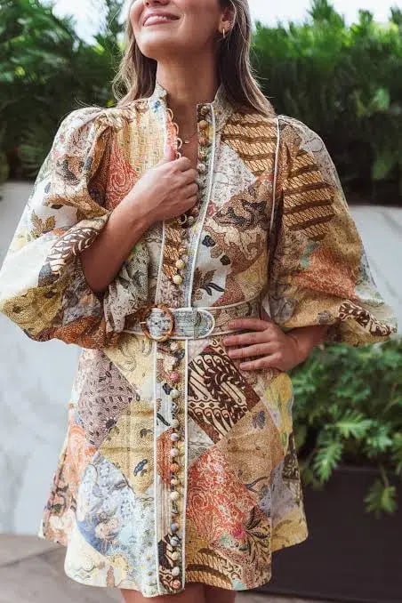 Zimmermann Brightside A-Line Mini Dress in Batik Patch Size 3 / AU 14 photo 3