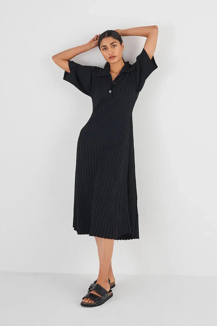 Oroton Knit Polo Dress Black Size XS/AU 8 photo 2