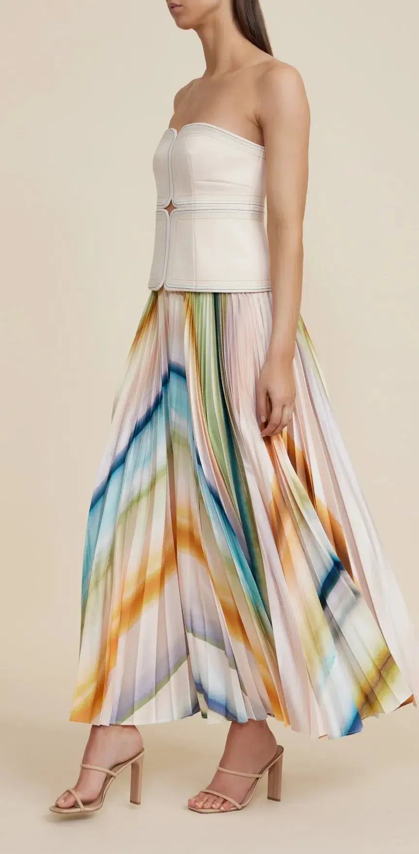 Acler Avonlea Midi Dress in Watercolour Stripe Size 8 photo 2