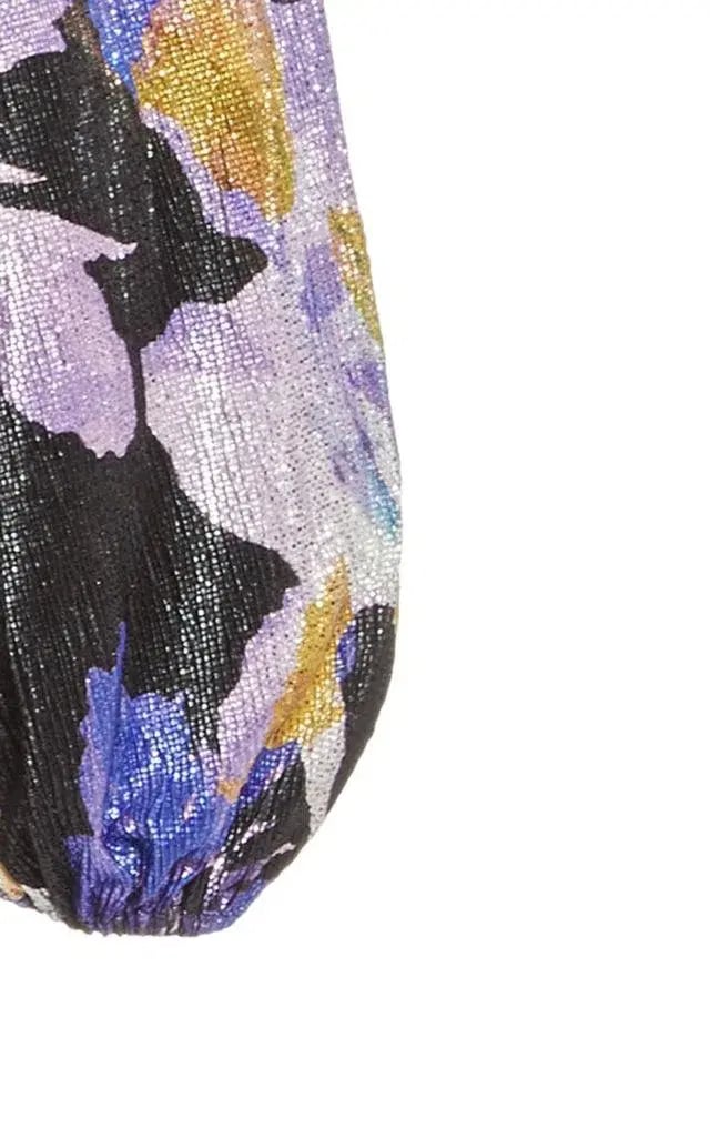 Rebecca Vallance Belladonna Lamé Midi Dress Print Size 8 photo 4