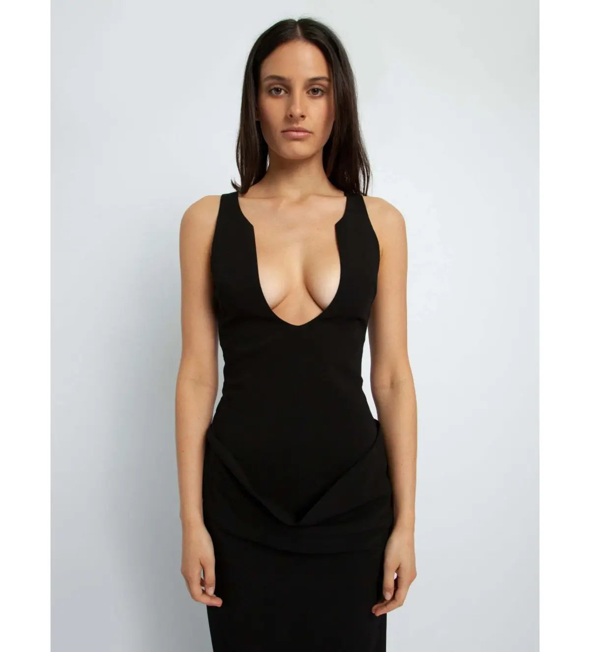 Christopher Esber Archer Column Cowl Dress Black Size 6 photo 3