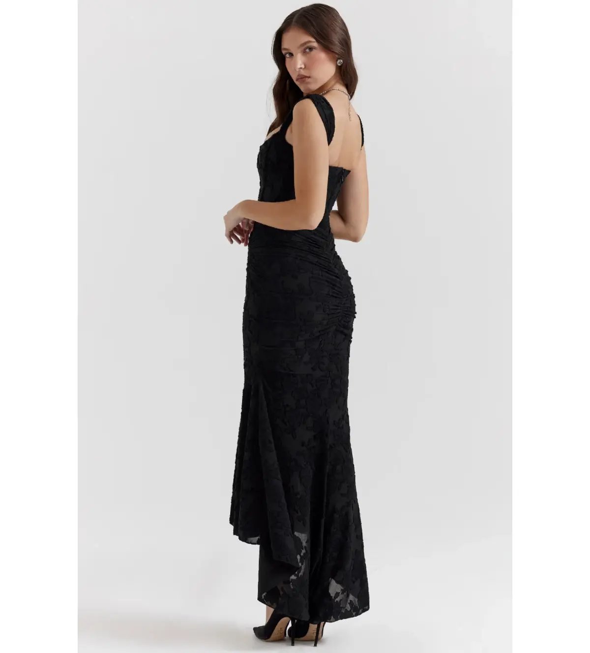 House Of CB Cesca Maxi Dress Black Floral Size 14 photo 6
