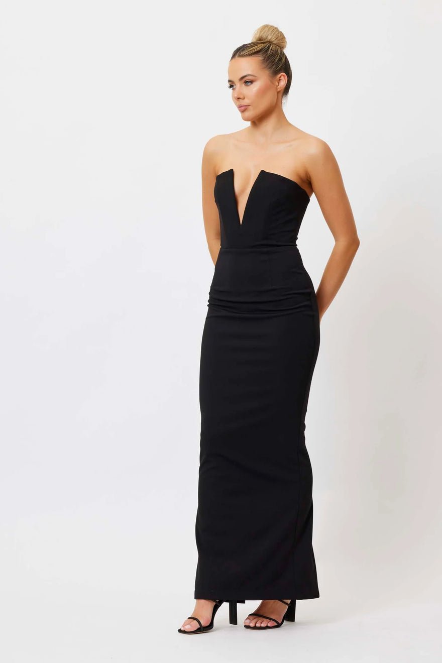 Bianca and Bridgett Avery V Neck Dress - Black photo 2