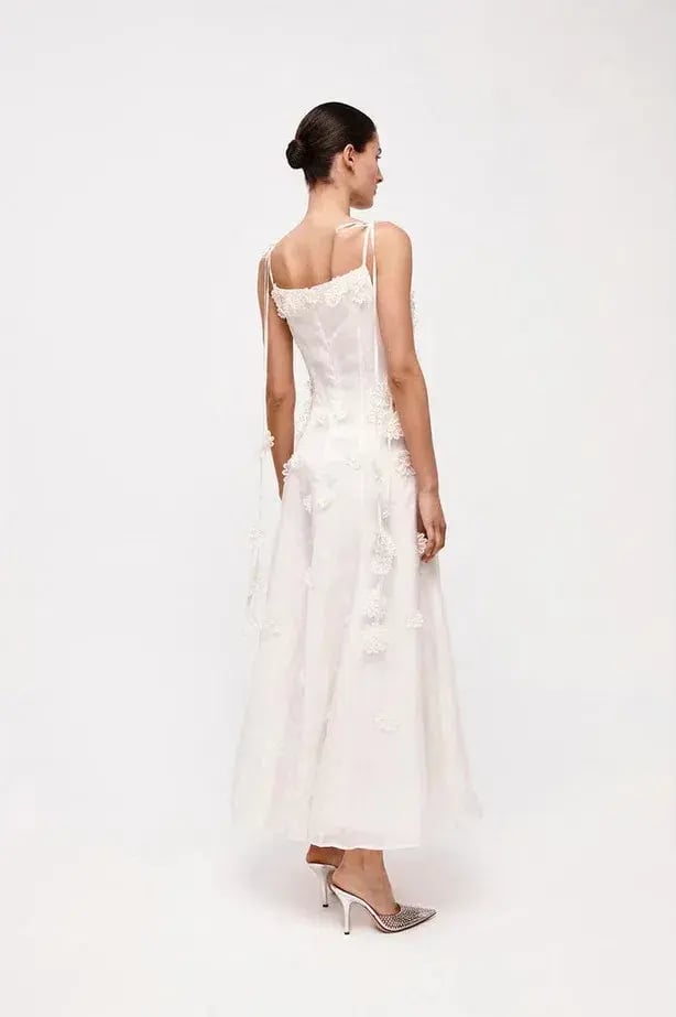 Rachel Gilbert Lorie Maxi Dress in Ivory Size 12 photo 2