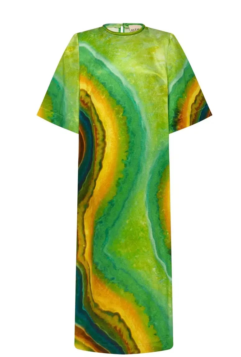 Alemais Iris Midi Dress Green/Multi Size 16 photo 6