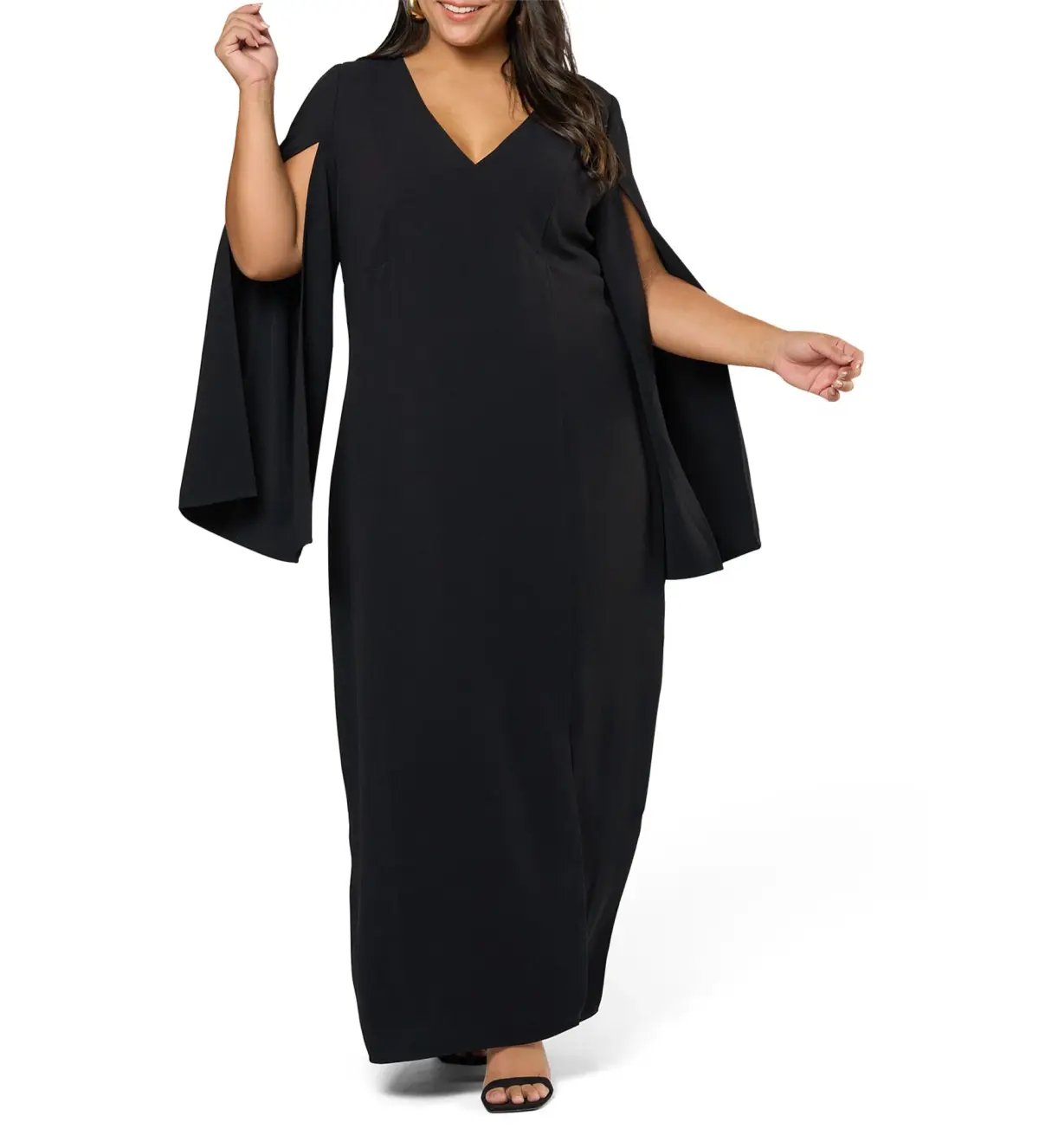 Curve Project Main Character Cape Maxi Dress Black by Pink Dusk Size 16 photo 2