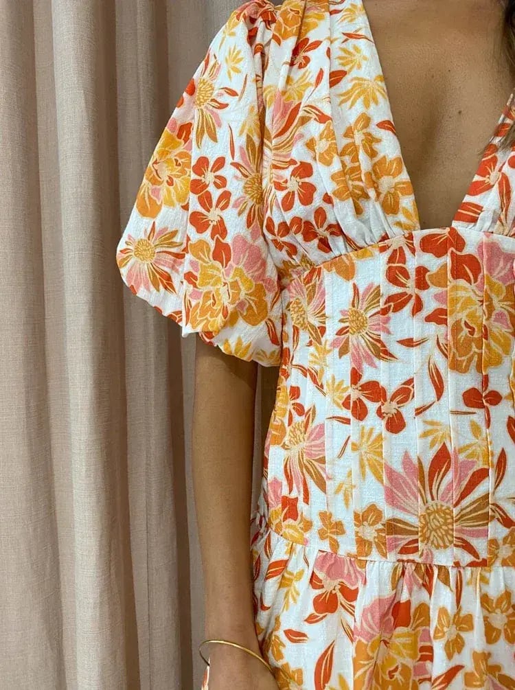 By Nicola Fiesta Stitch Waist Mini Dress Floral Size 8 photo 4