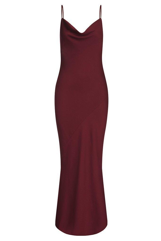 Shona Joy Luxe Bias Cowl Slip Dress Burgundy Size 10 photo 2