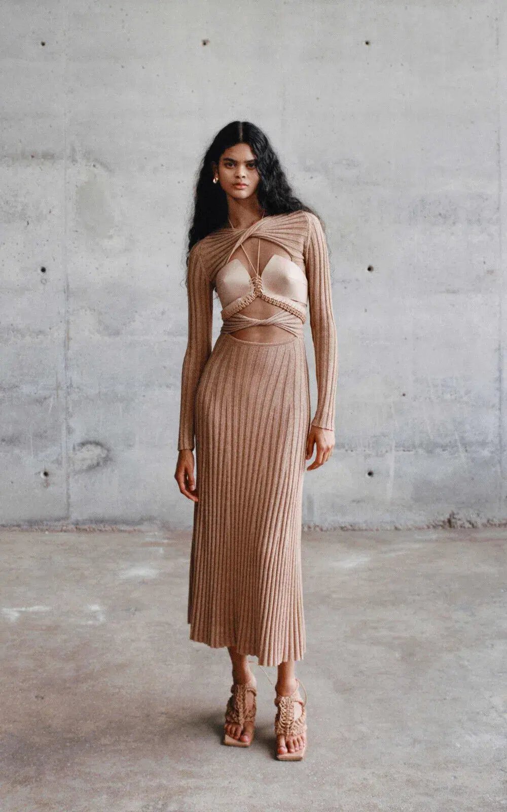 Dion Lee Knit Midi Dress Beige Size M / AU 10 photo 2