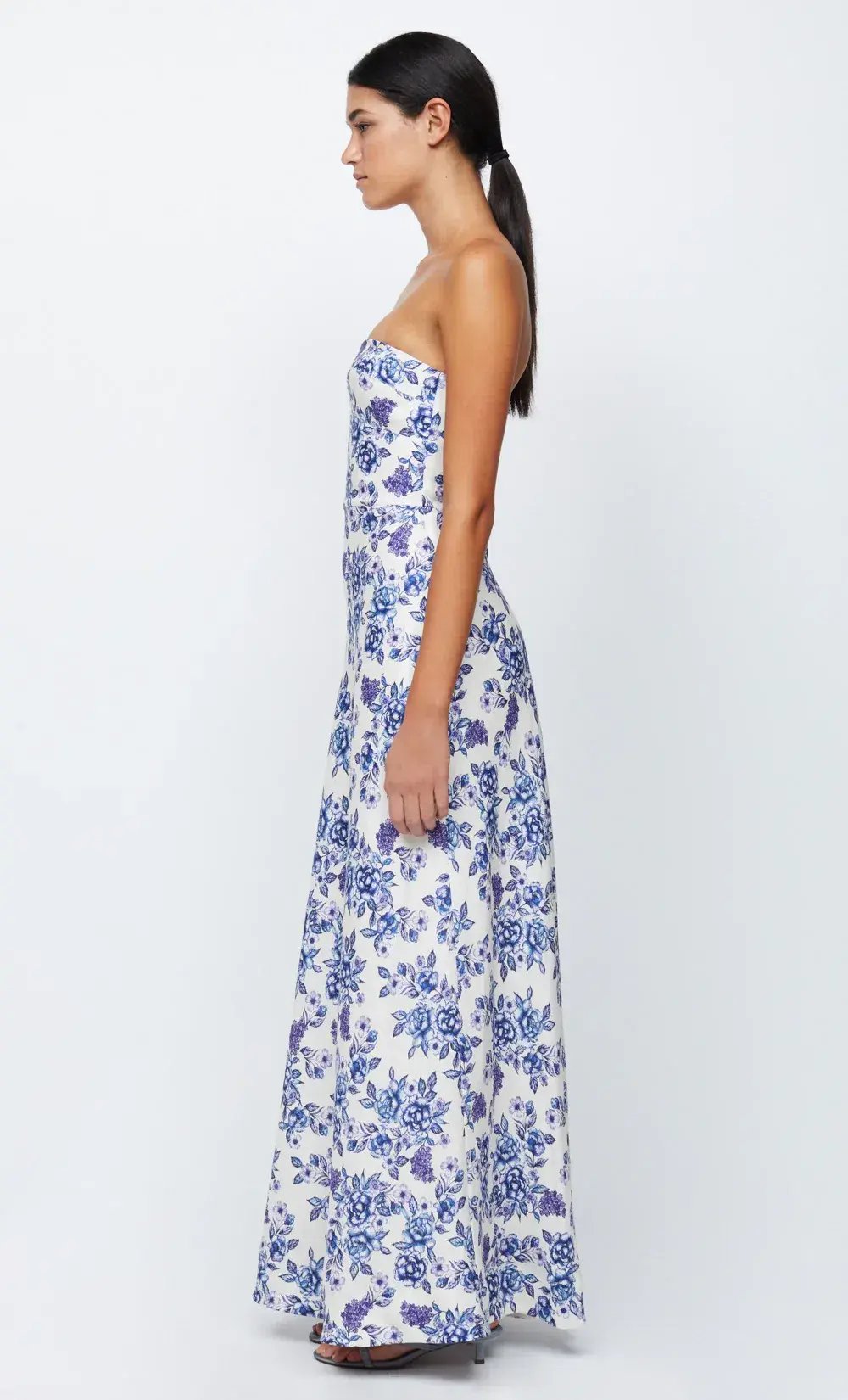 Bec & Bridge Audette Strapless Maxi Dress White And Blue Size 16 photo 2