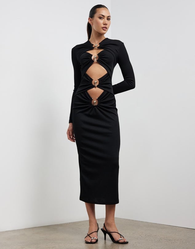 Christopher Esber Orbit Ruched Long Sleeve Dress photo 2