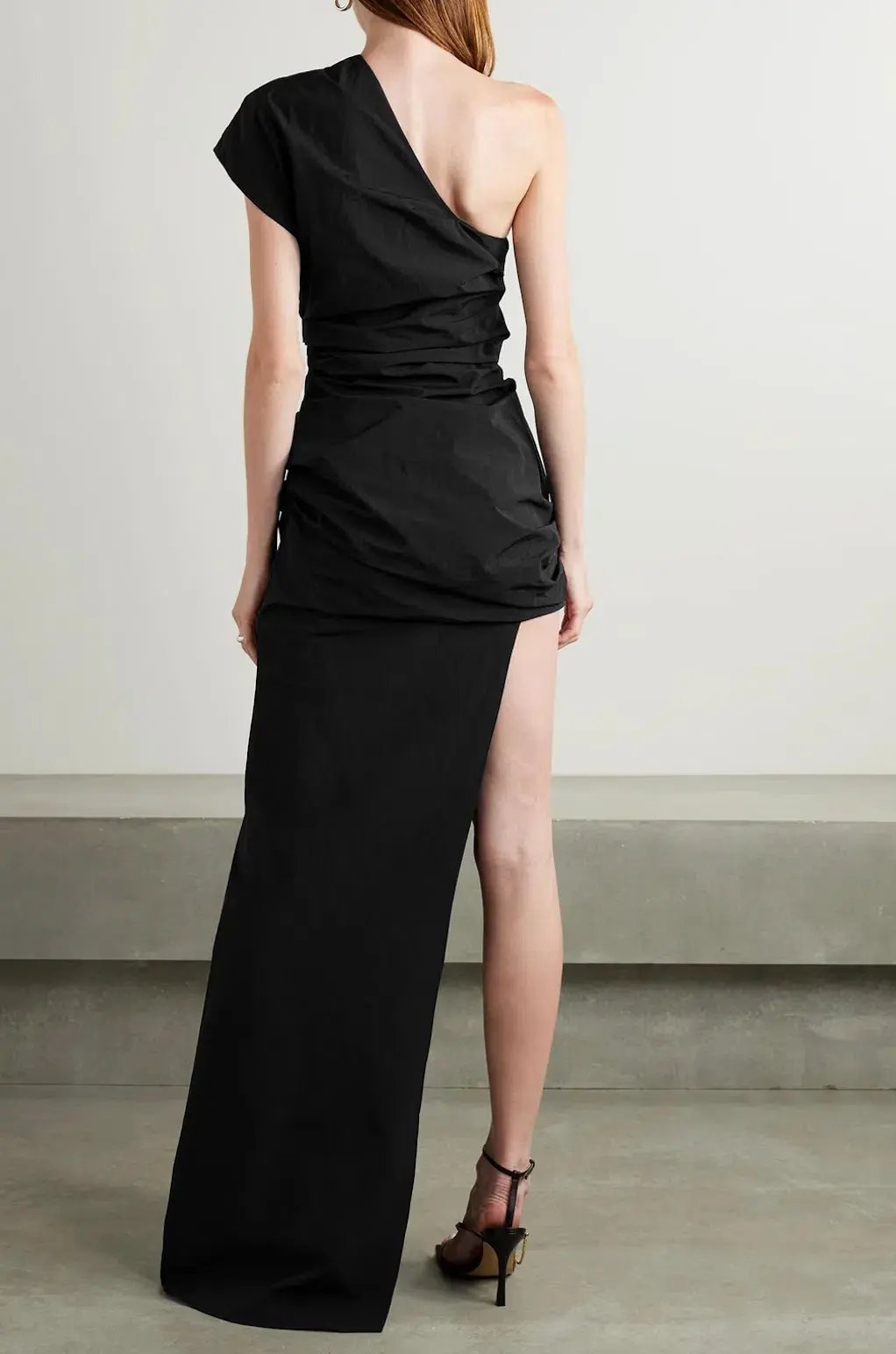 Christopher Esber Calero One Shoulder Draped Twill Dress Black Size 6 photo 2