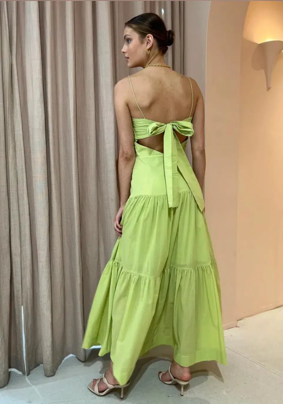 Bec & Bridge Solstice Drop Waist Dress Lime Green Size 6 photo 2