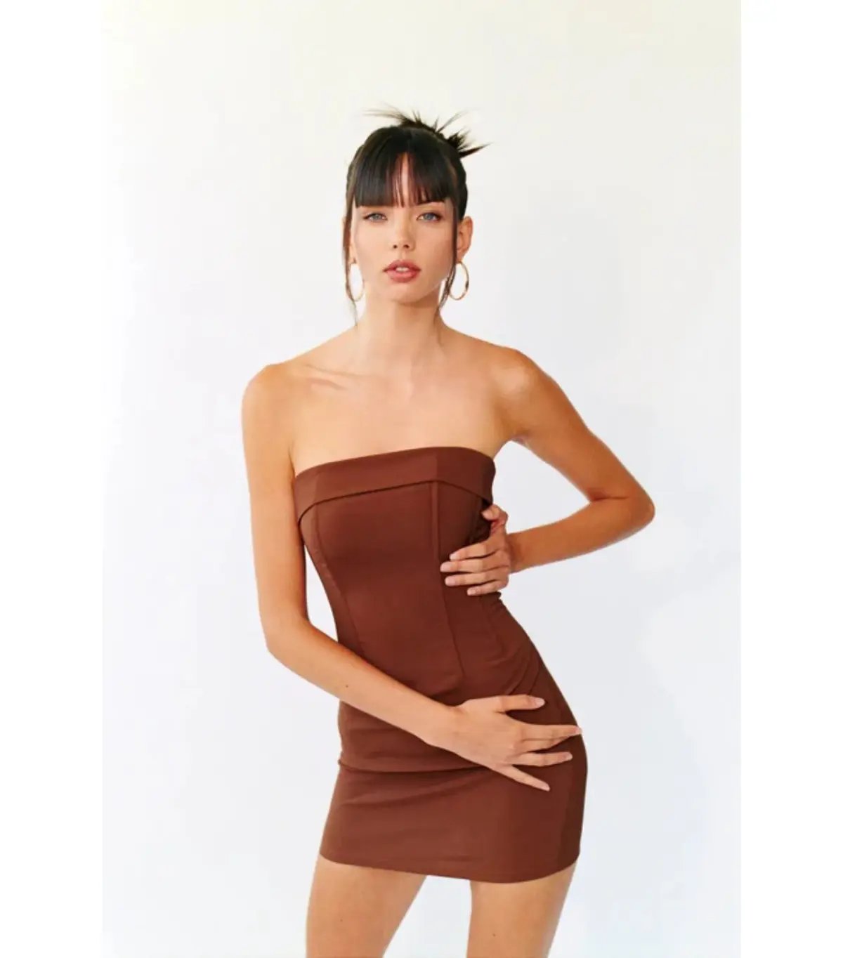 With Jéan Chloe Corset Dress in Chocolate Brown Size S / AU 8 photo 3