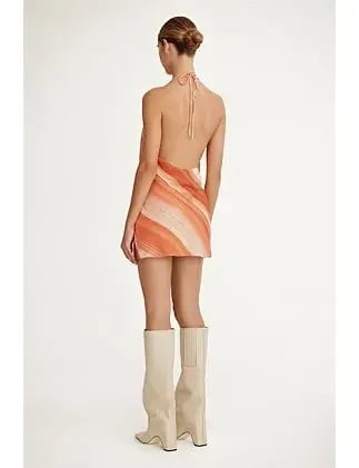Significant Other Patrice Halter Mini Dress in Sherbet Stripe Size AU 10 photo 3