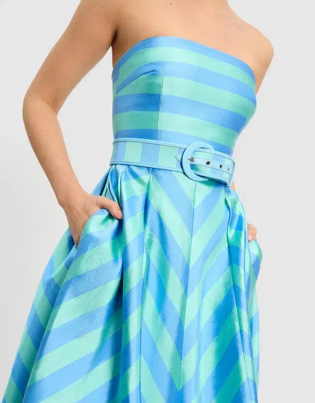 Rebecca Vallance Seychelles Midi Dress Blue Size AU 10 photo 3