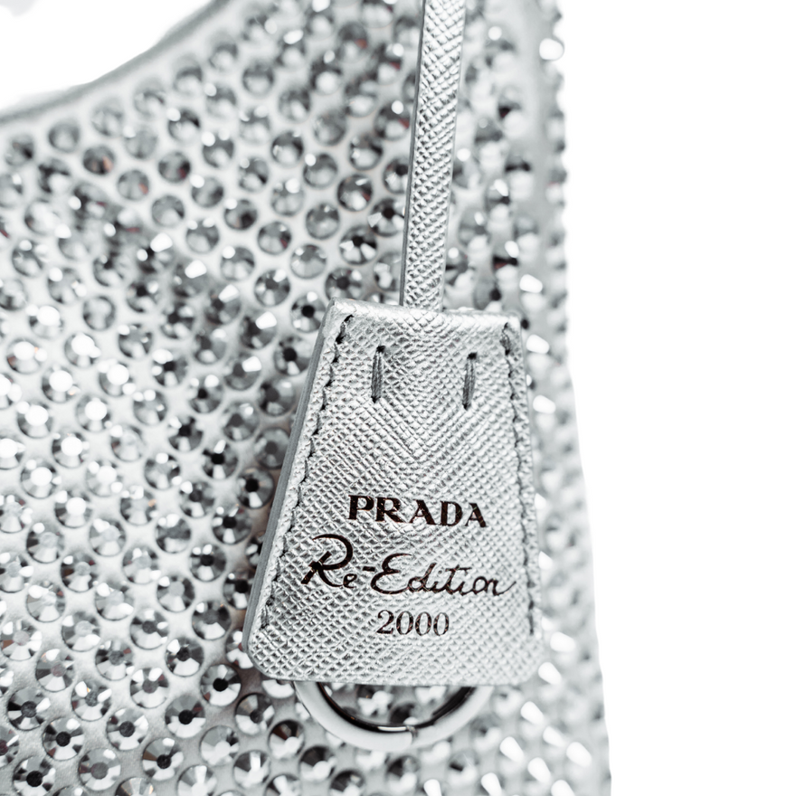 Prada Silver Satin Crystal Mini Bag photo 4