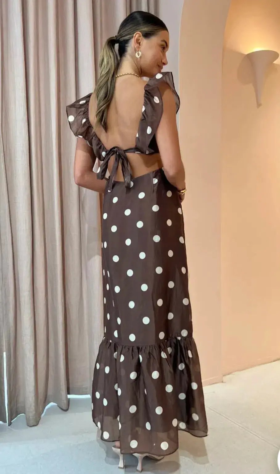 Sir the Label Vivi Frill Dress Marlon Polka Dot Size 8 photo 3