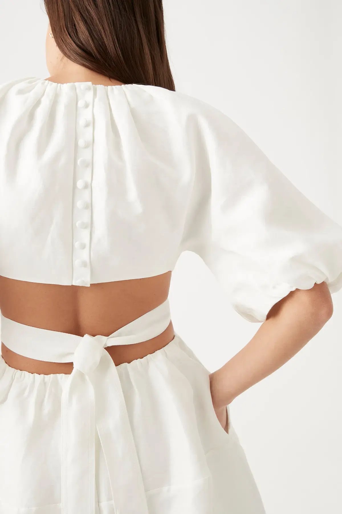 Aje Mimosa Cut Out  Mini Dress Ivory Size 8 photo 2
