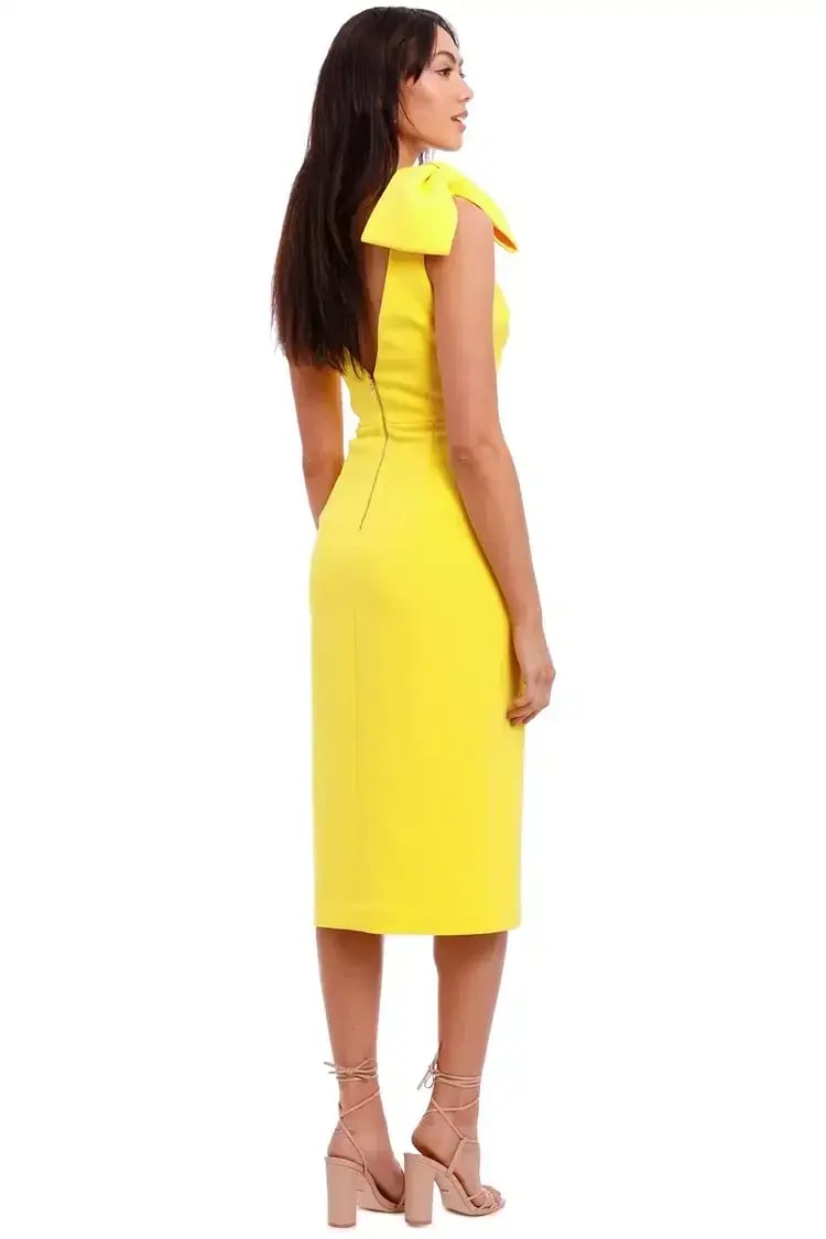 Rebecca Vallance Love Bow Dress in Yellow Size 12 photo 3
