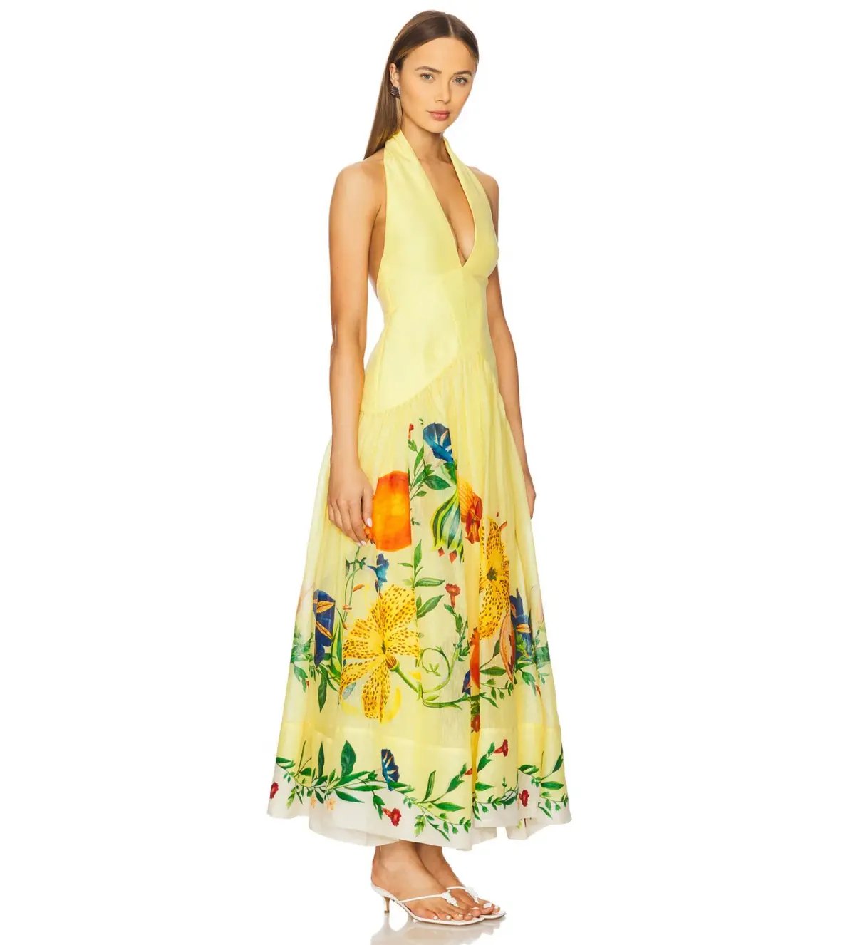 Alemais Dahlia Halter Maxi Dress Gown in Yellow Size  AU 14 photo 2