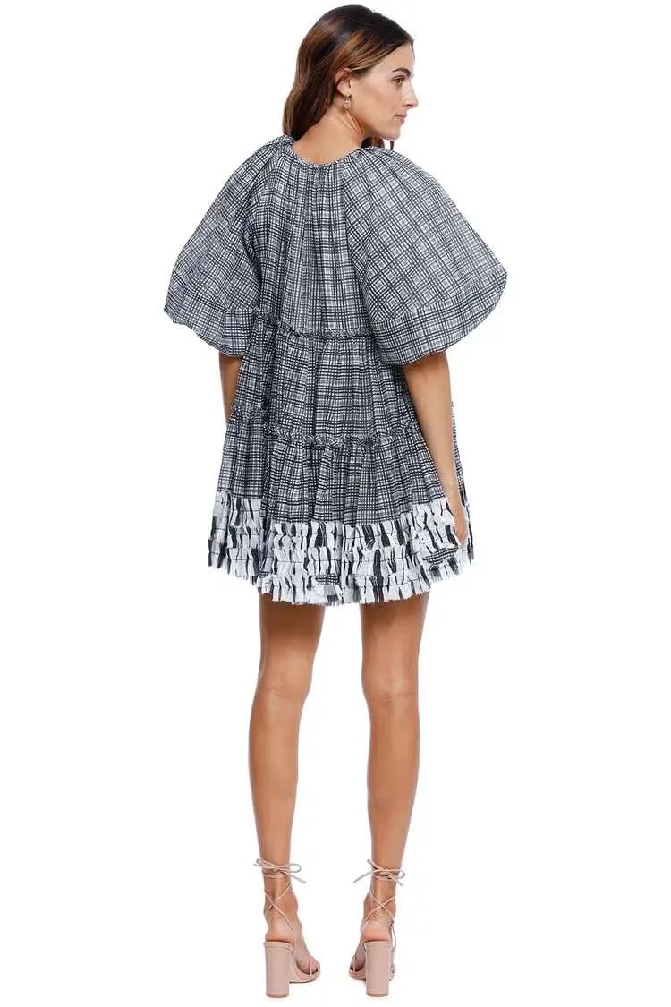AJE Memento Smock Mini Dress Black and White Size 8 photo 3