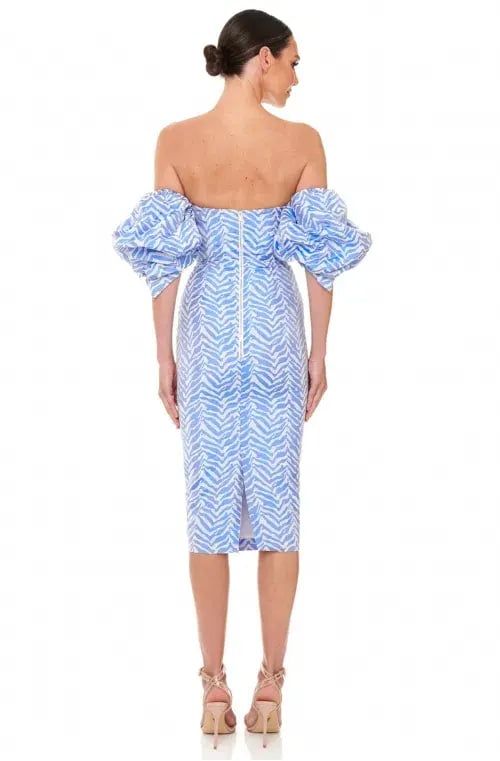 Eliya The Label Amalfi Striped Midi Dress Blue/White Size 12 photo 2