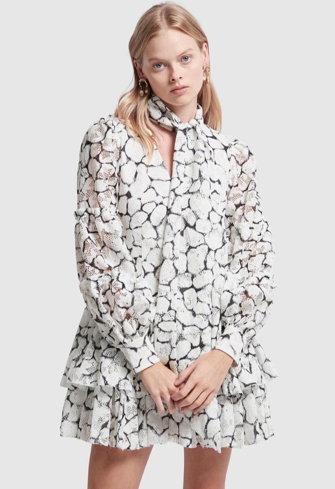 Aje Rebellion Lace Mini Dress Print Size 8 photo 2