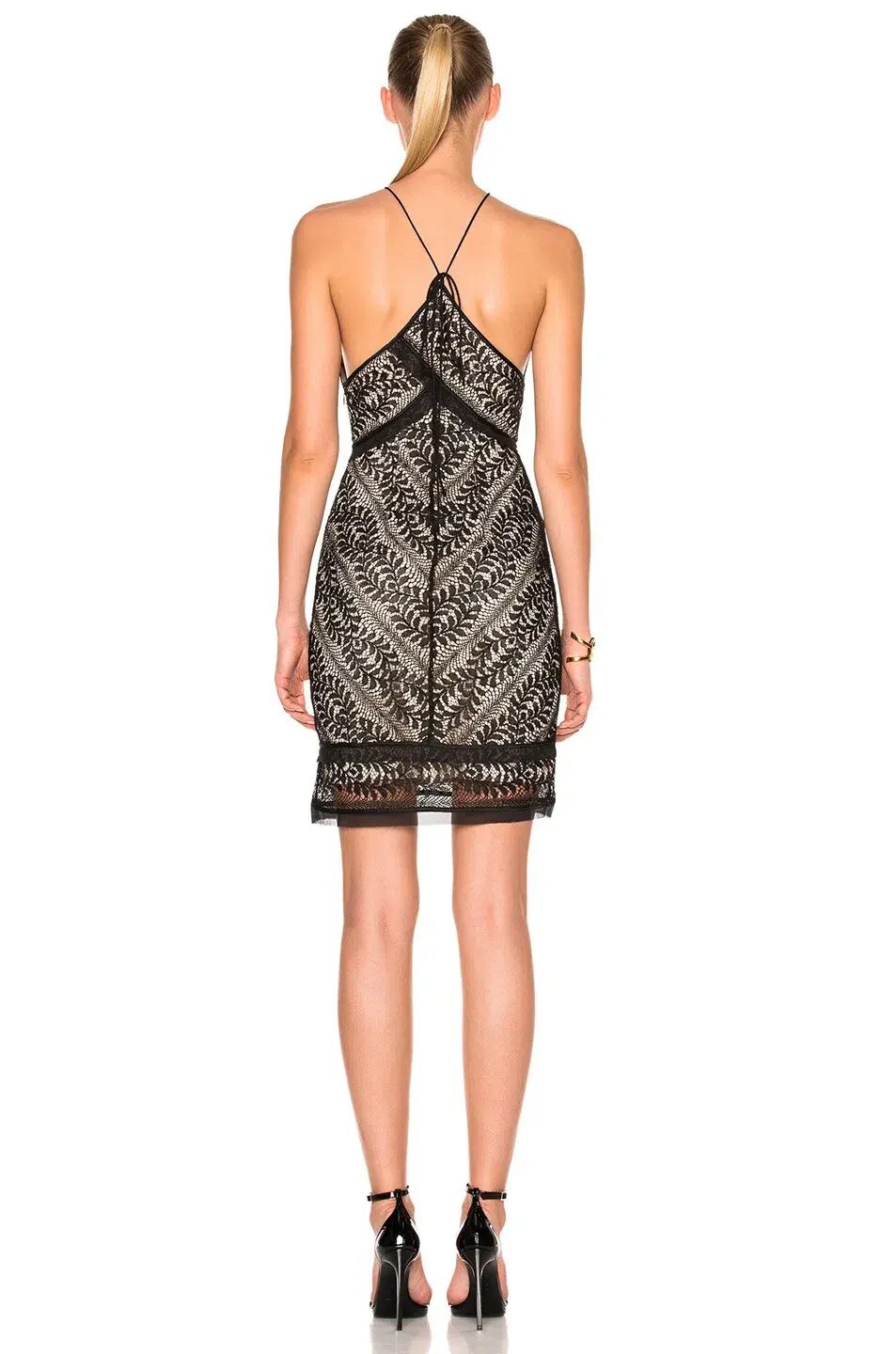 NWT Lover The Label Helix Lace Silk Halter Dress Black Size 10 photo 3