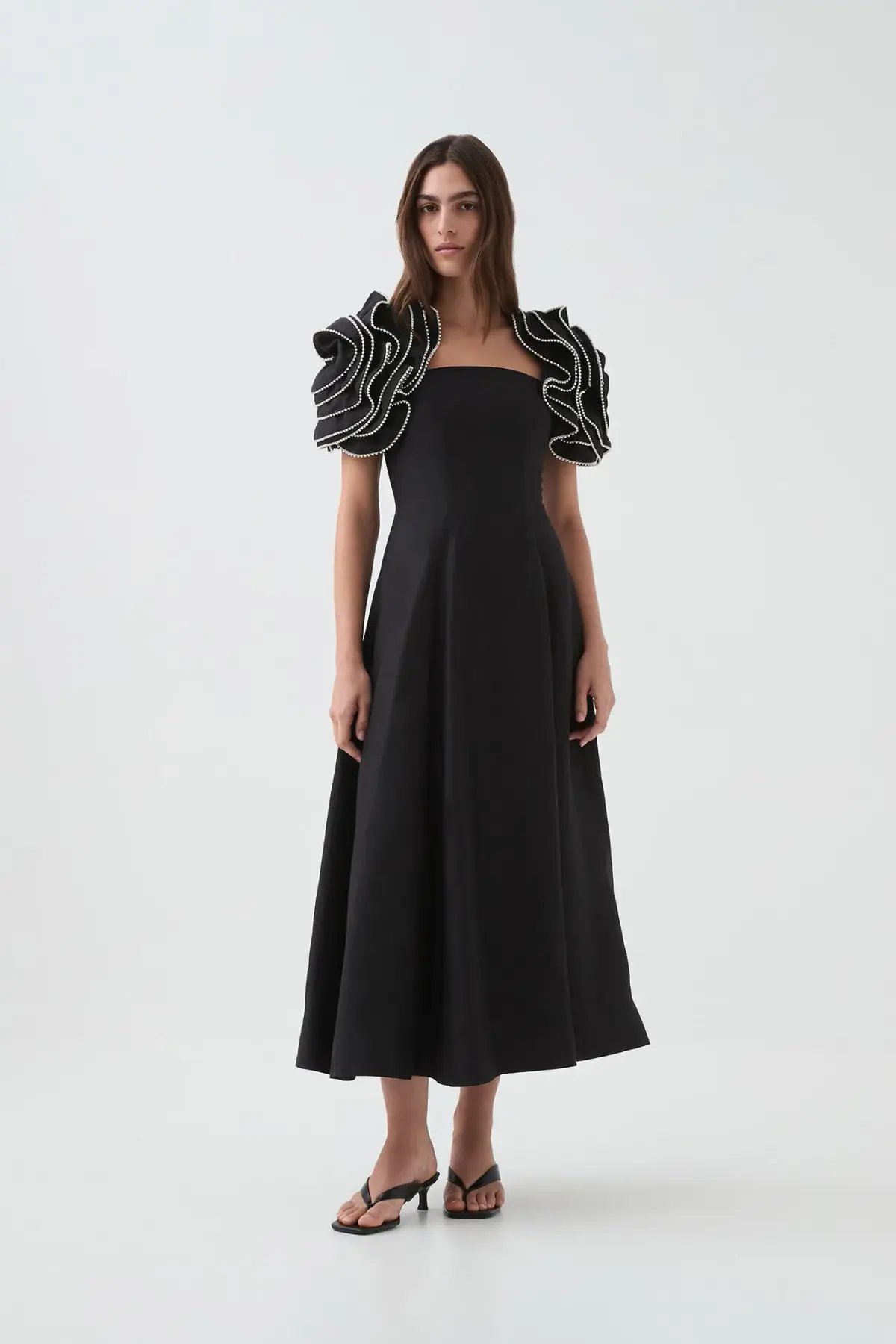 Aje Twyla Midi Dress Black Size 14 photo 2