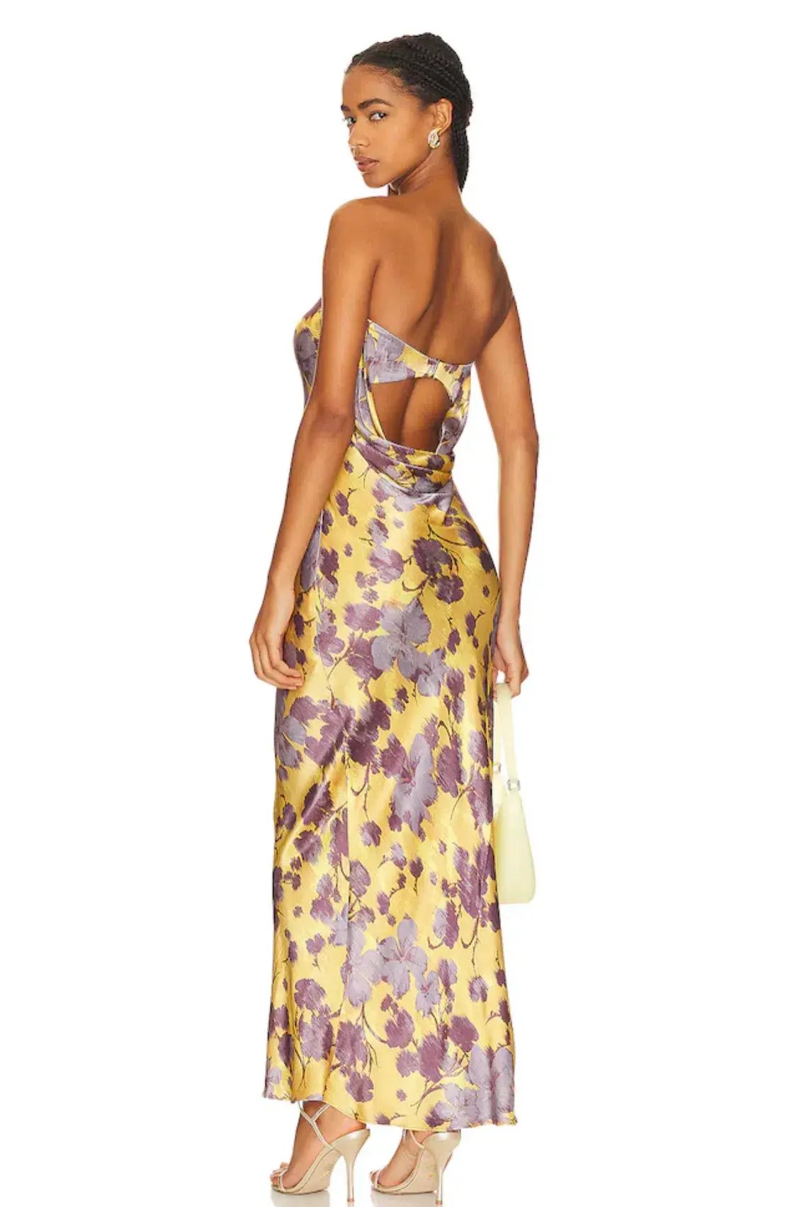Bec & Bridge Moondance Bias Cut Low Cowl Back Strapless Maxi Dress in Golden Violet Size 12 photo 3