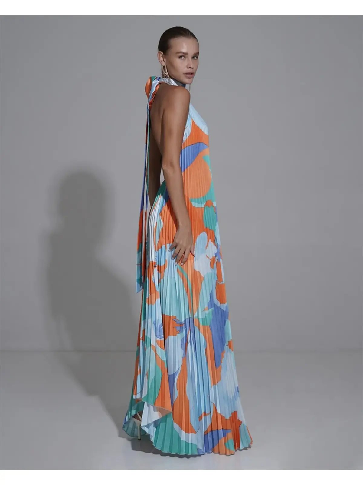 Lidee Opera Gown Capri Print Orange Size AU 10 photo 2