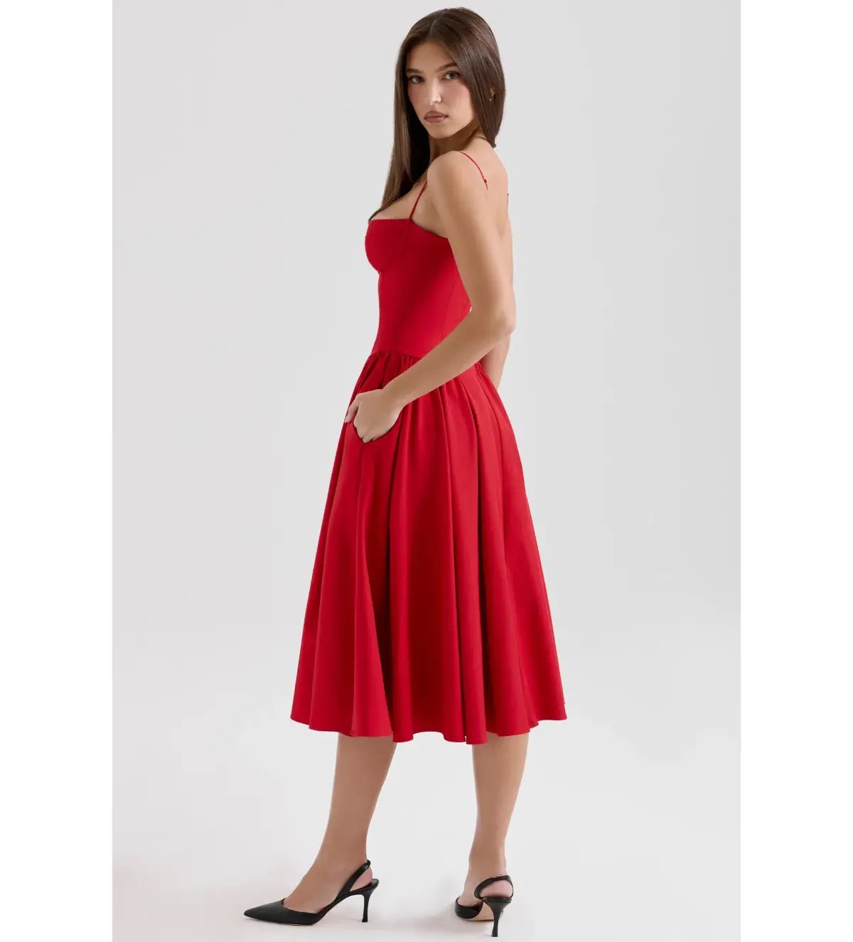 House of CB Samaria Midi Dress Red Size XS / Size 6 photo 5
