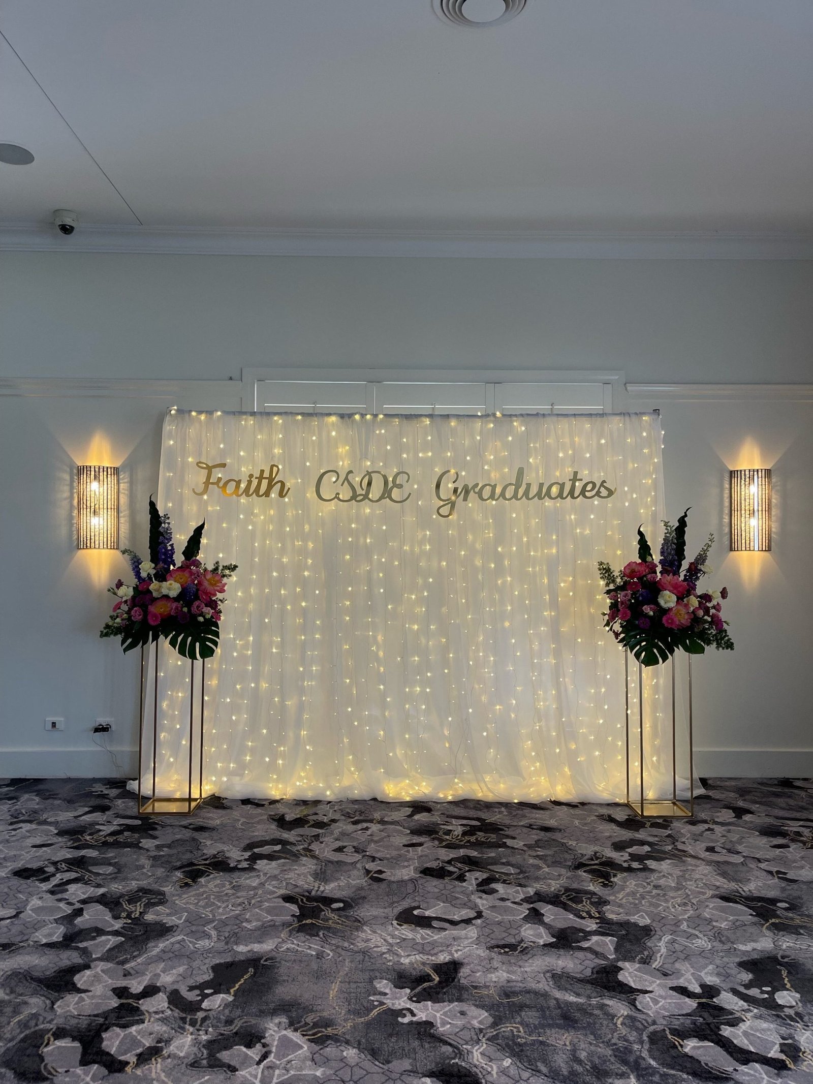White Fairy Light Curtain Backdrop photo 2