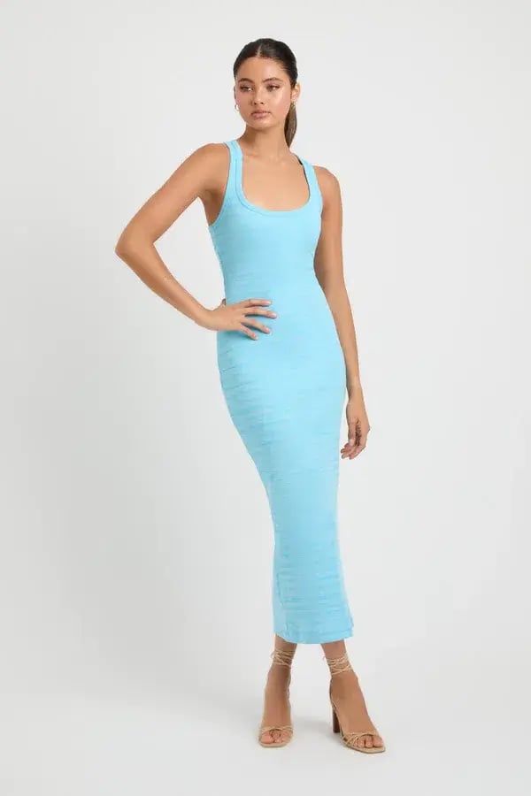 Kookai Abbie Midi Dress Blue Size 8 photo 3