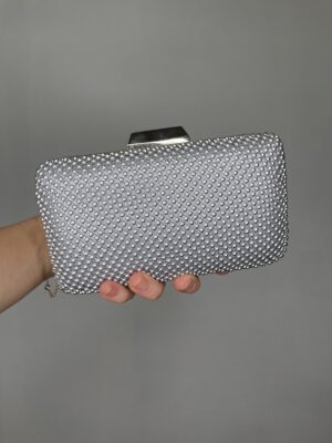Olga Berg Natasha Mesh Clutch Silver photo 2