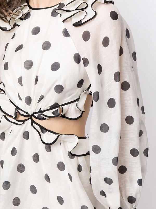 Zimmermann Lovestruck Polka Dot Mini Dress Print Size 6 photo 3