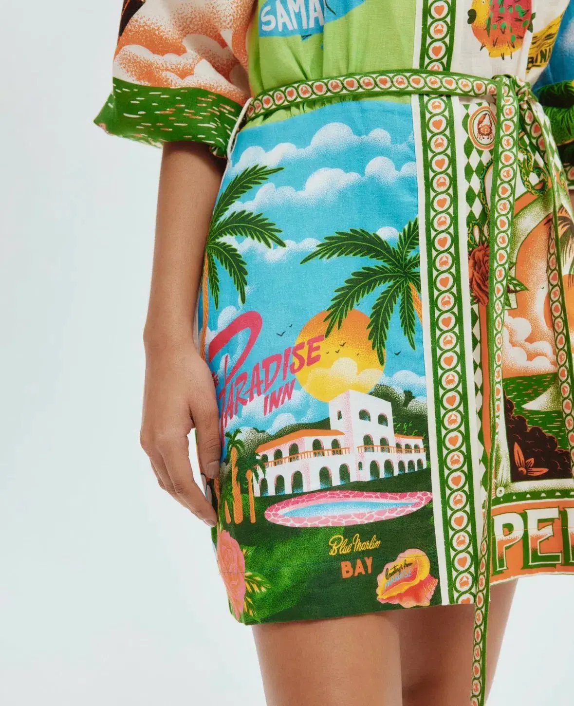 Alemais Paradiso Mini Dress Multi Print Size 16 photo 7