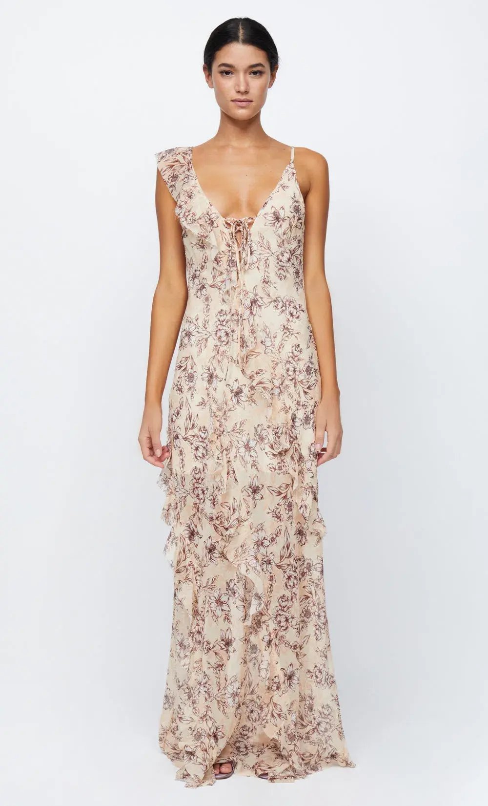 Bec & Bridge Courtney Frill Maxi Dress In Florence Floral Size 8 photo 5
