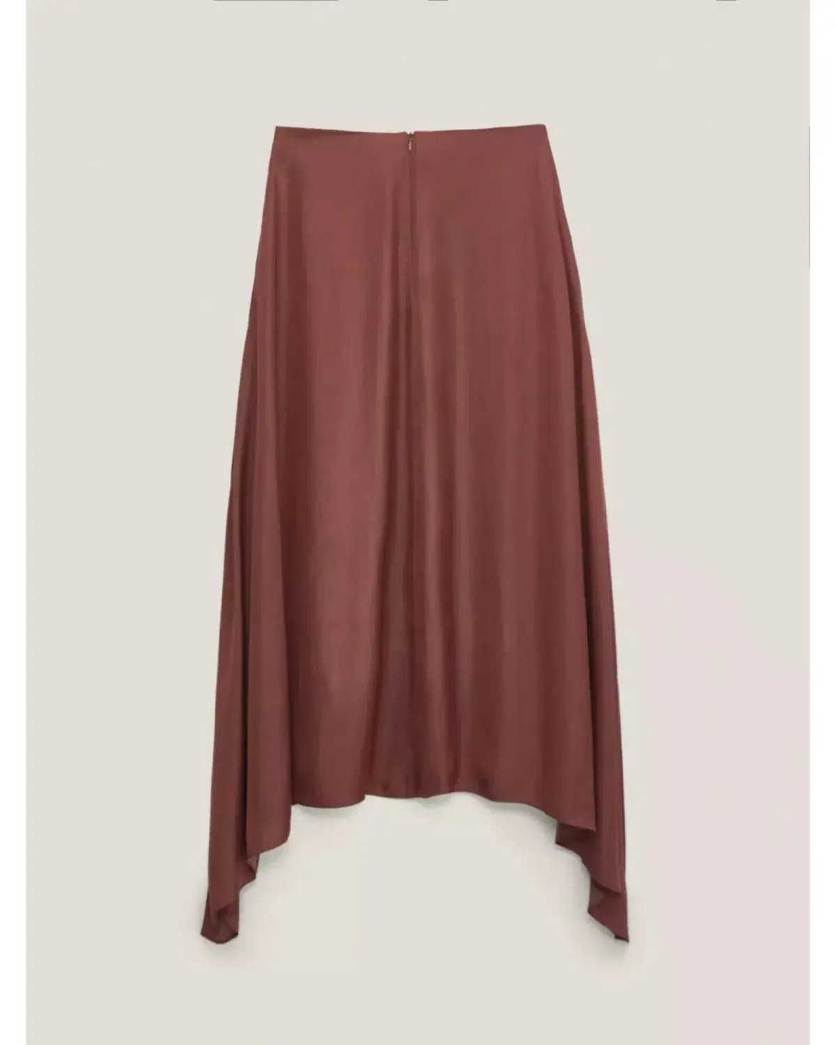 Massimo Dutti "Flowing Asymmetric" Midi Skirt Burgundy Size AU 6 photo 5