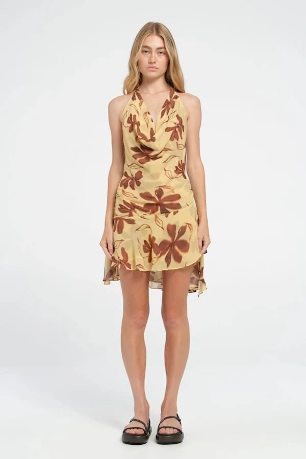 BENNI HARLOW HALTER MINI DRESS - BUTTER FLORAL photo 7