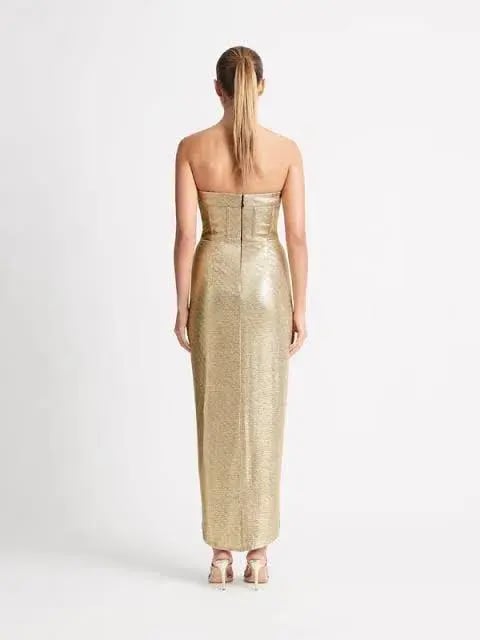 Sheike Cosmopolitan Dress in Gold Size 14 photo 3
