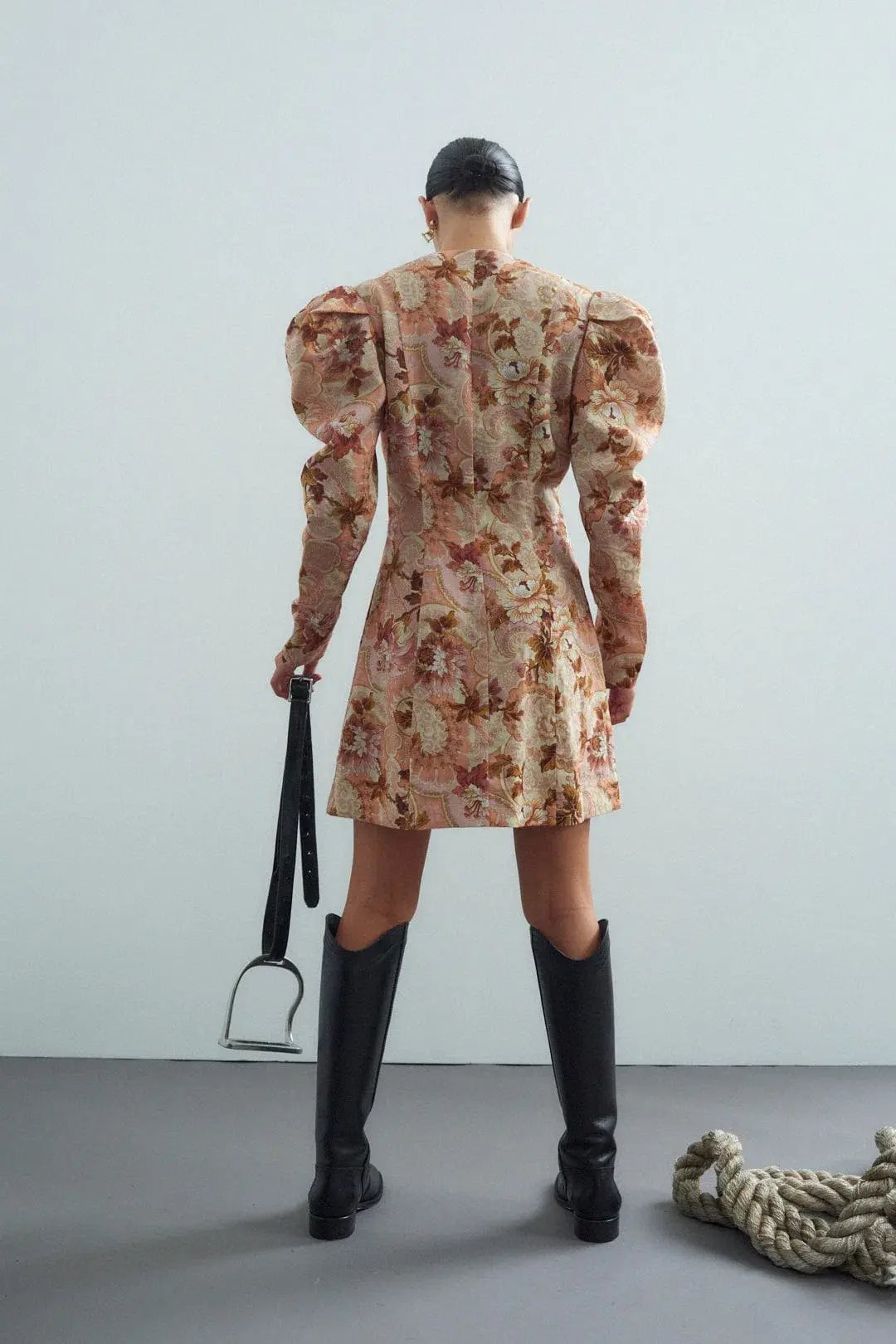 Alemais Phillipa Puff Sleeve Mini Dress Print Size 8 photo 2