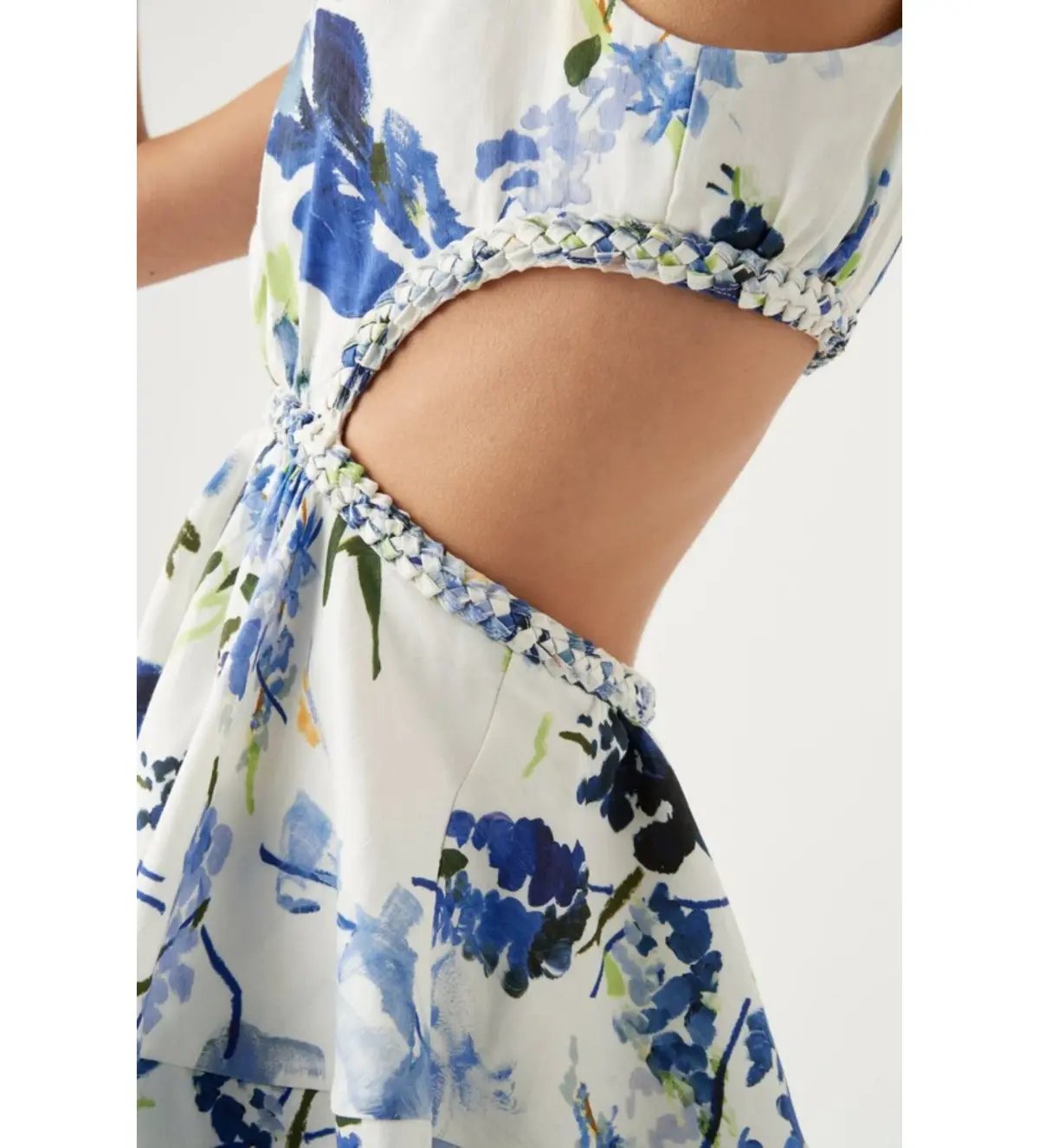Aje Voyage Braided Cut Out Mini Dress Floral Print Size AU 12 photo 5