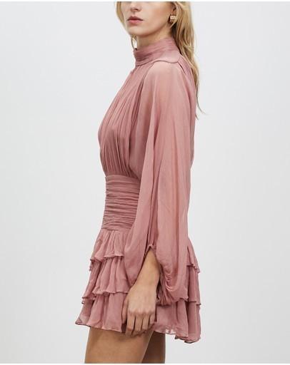 Shona Joy Olympia Long Sleeve Ruched Mini Dress Pink Size 12 photo 4